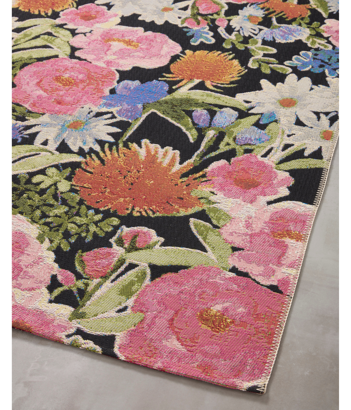 Alfombra Botanical 01 Black | Multi (Exterior)