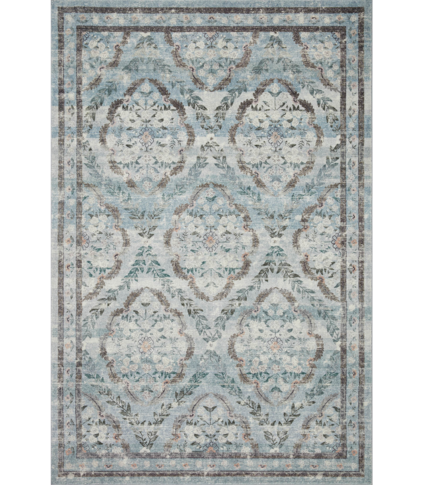 Alfombra Courtyard 02 Chateau Blue Rifle Paper Co. X Loloi (153X229)