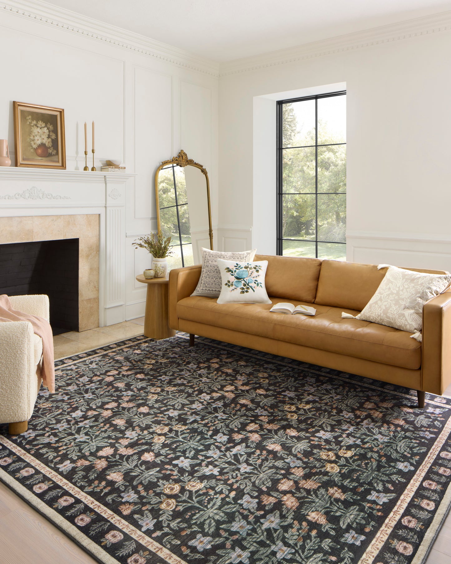 Alfombra Eden 02 Mughal Garden Black Rifle Paper Co. × Loloi (107X168) - Perle&Perle