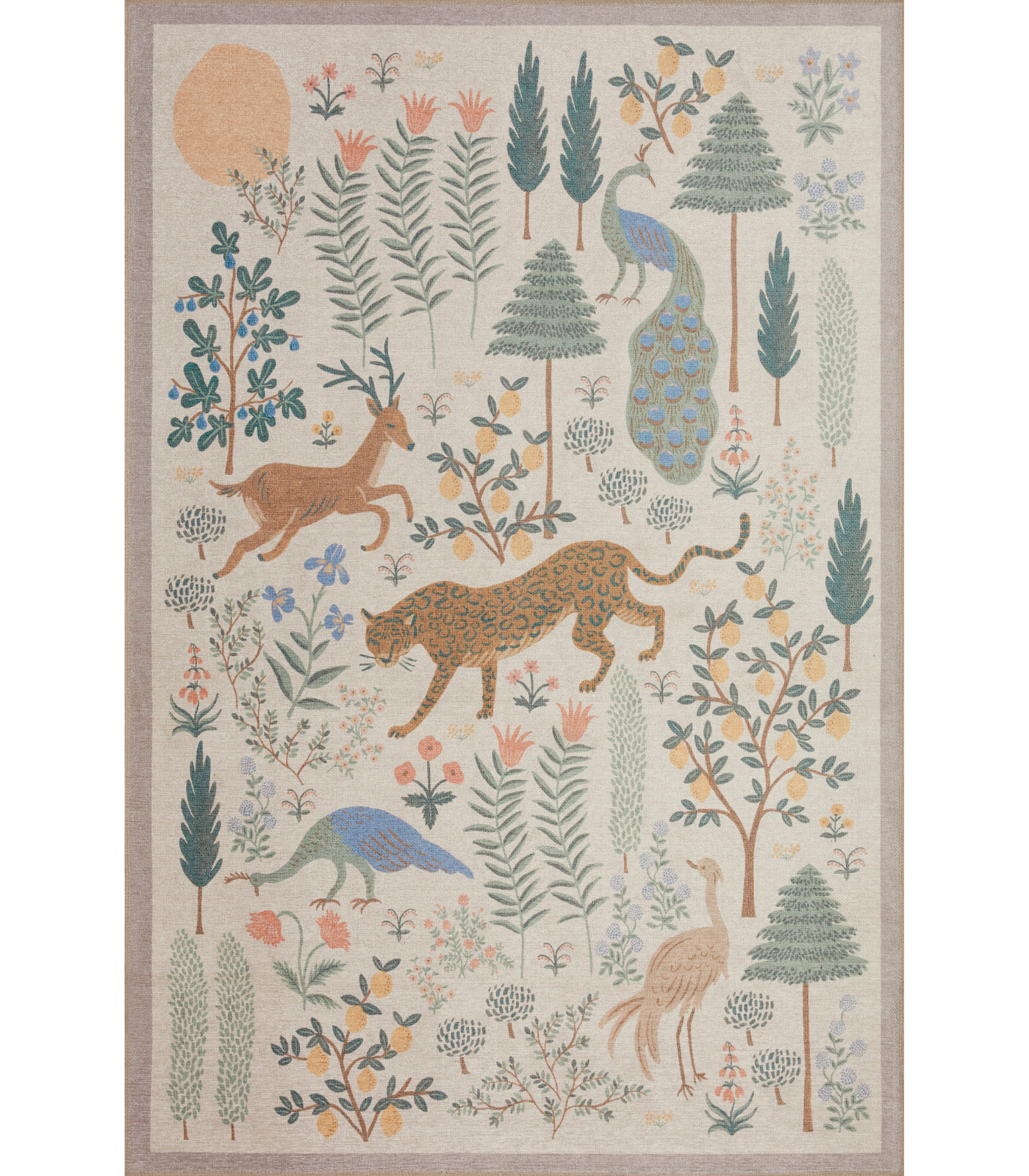 Alfombra Menagerie 01 Les Fauves Cream Rifle Paper Co. × Loloi (153X229)