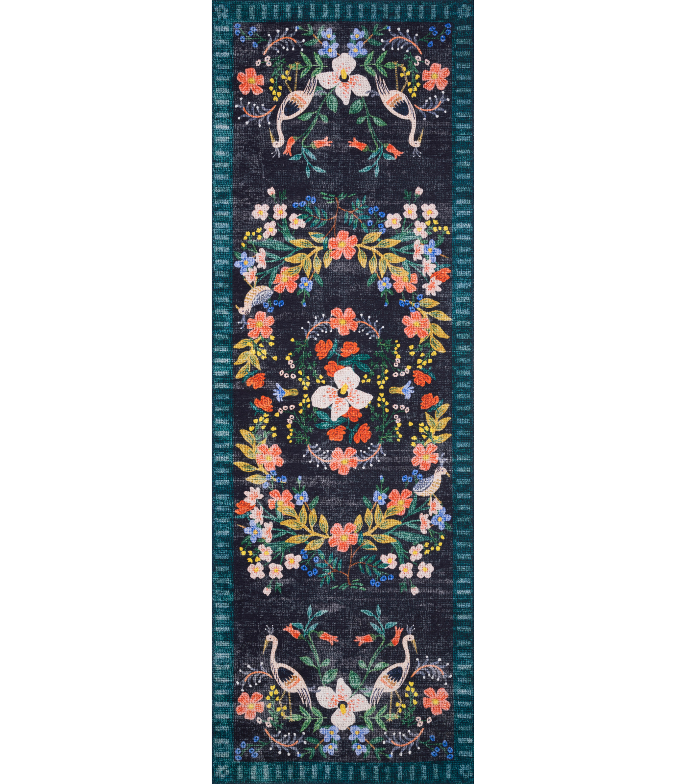 Alfombra Palais 03 Black Multi Rifle Paper Co × Loloi (77x229)