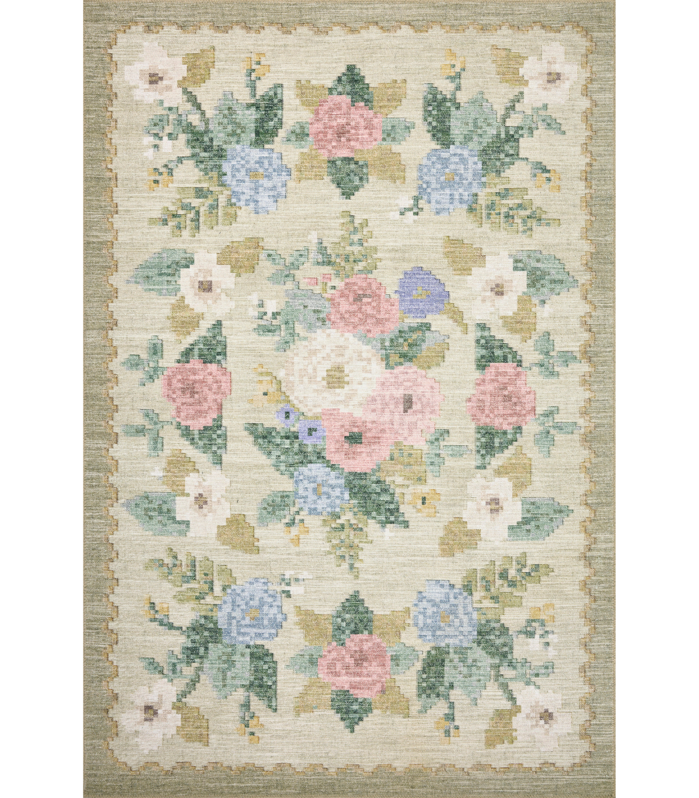 Alfombra Rosa 02 Antique Rose Cream Rifle Paper Co. × Loloi (153X229)