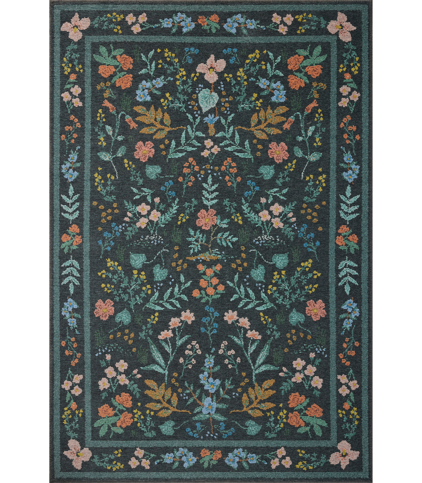Alfombra Wildwood 01 Charcoal Rifle Paper Co x Loloi (153X229)