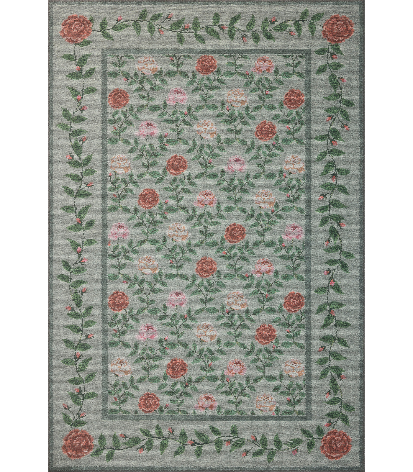 Alfombra Wildwood 02 Green Rifle Paper Co x Loloi (192X274)