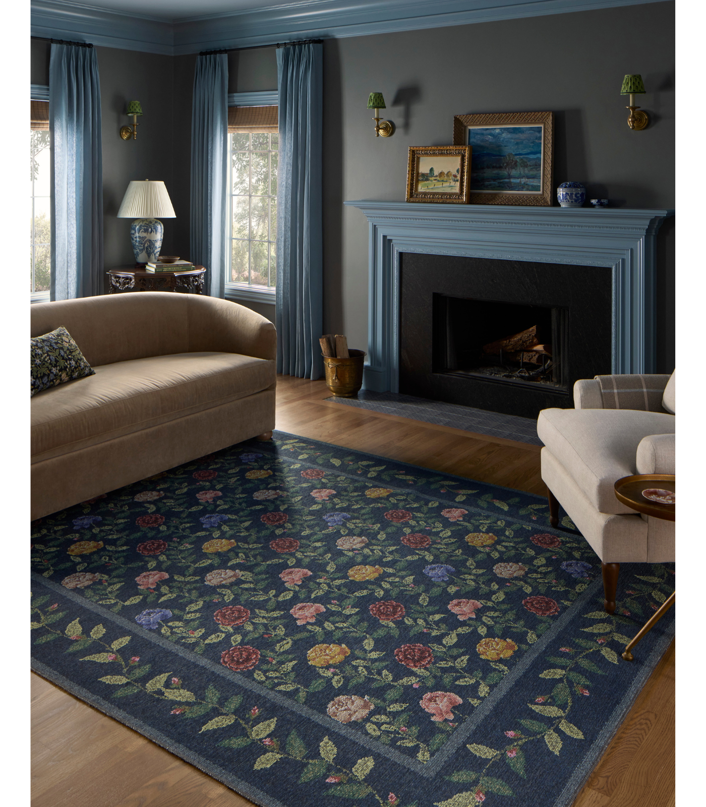 Alfombra Wildwood 02 Navy Rifle Paper Co x Loloi (192X274)