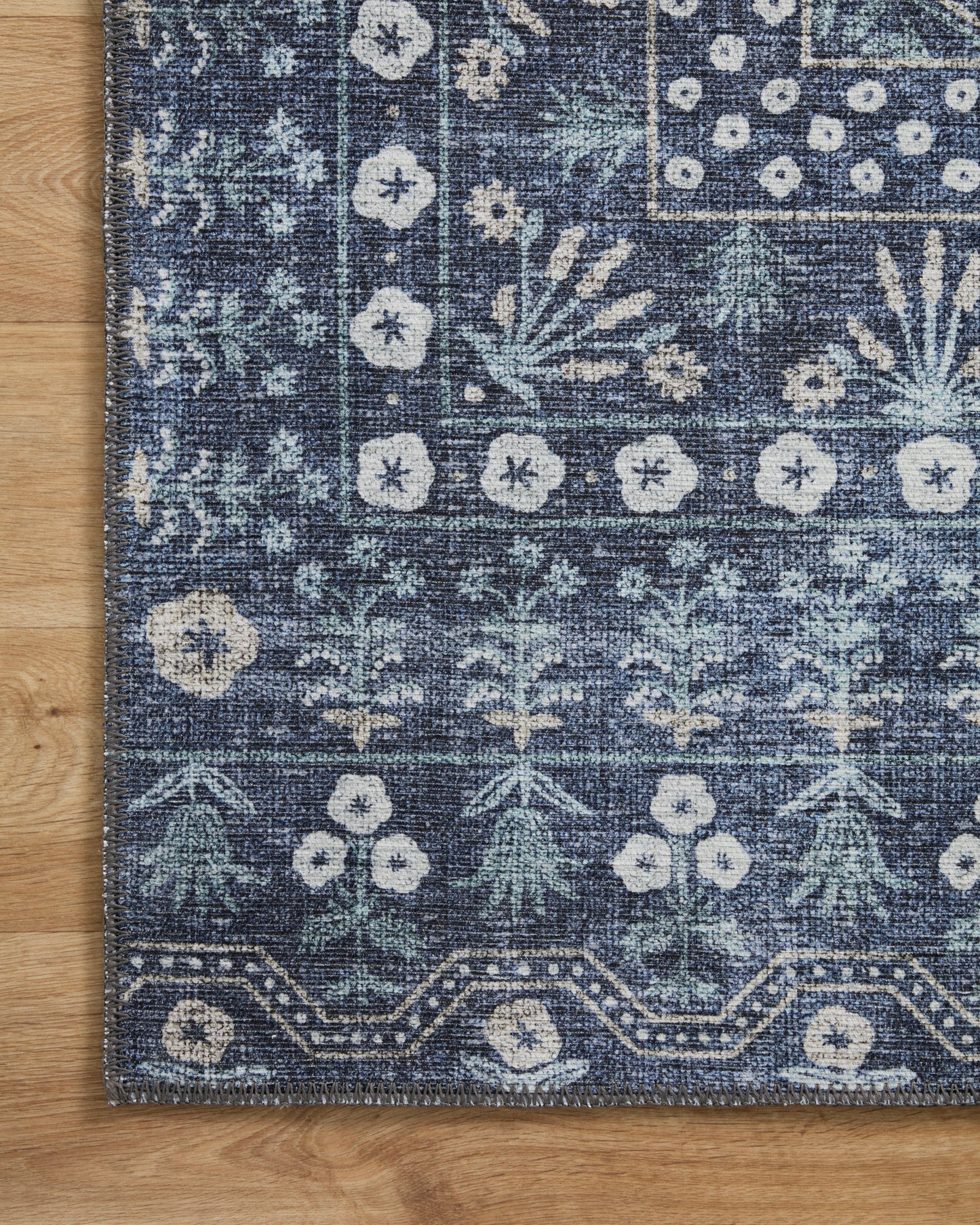 Alfombra Maison 03 Rosette Blue Rifle Paper Co. × Loloi (153X229) - Perle&Perle