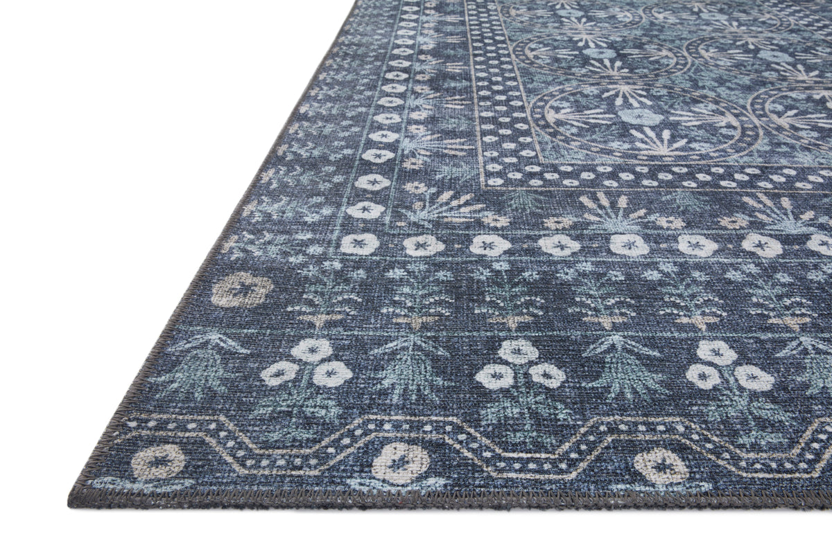 Alfombra Maison 03 Rosette Blue Rifle Paper Co. × Loloi (153X229) - Perle&Perle