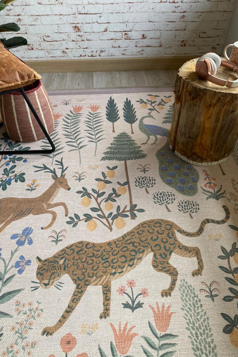 Alfombra Menagerie 01 Les Fauves Cream Rifle Paper Co. × Loloi (153X229)