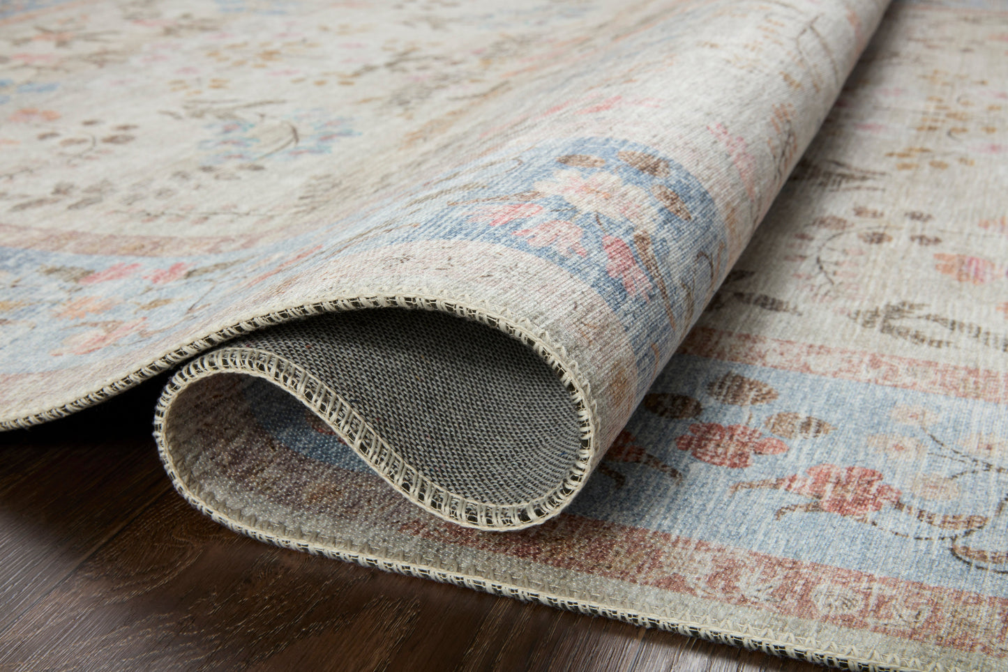 Alfombra Palais 04 Ligth Blue Rifle Paper Co × Loloi (77X229)PASILLO