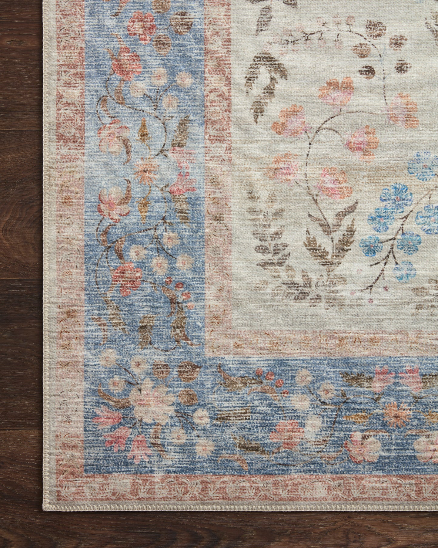 Alfombra Palais 04 Ligth Blue Rifle Paper Co × Loloi (77X229)PASILLO