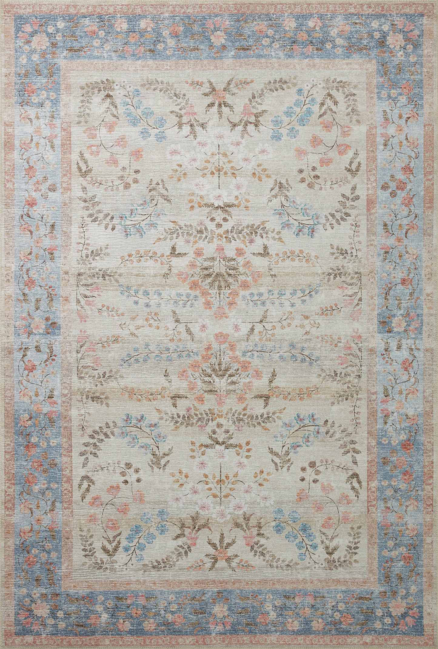 Alfombra Palais 04 Ligth Blue Rifle Paper Co × Loloi (77X229)PASILLO