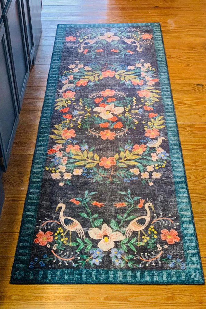 Alfombra Palais 03 Black Multi Rifle Paper Co × Loloi (77x229)