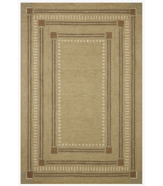 Alfombra Alfie 04 Green | Natural by Chris Loves Julia × Loloi (153X229) - Perle&Perle