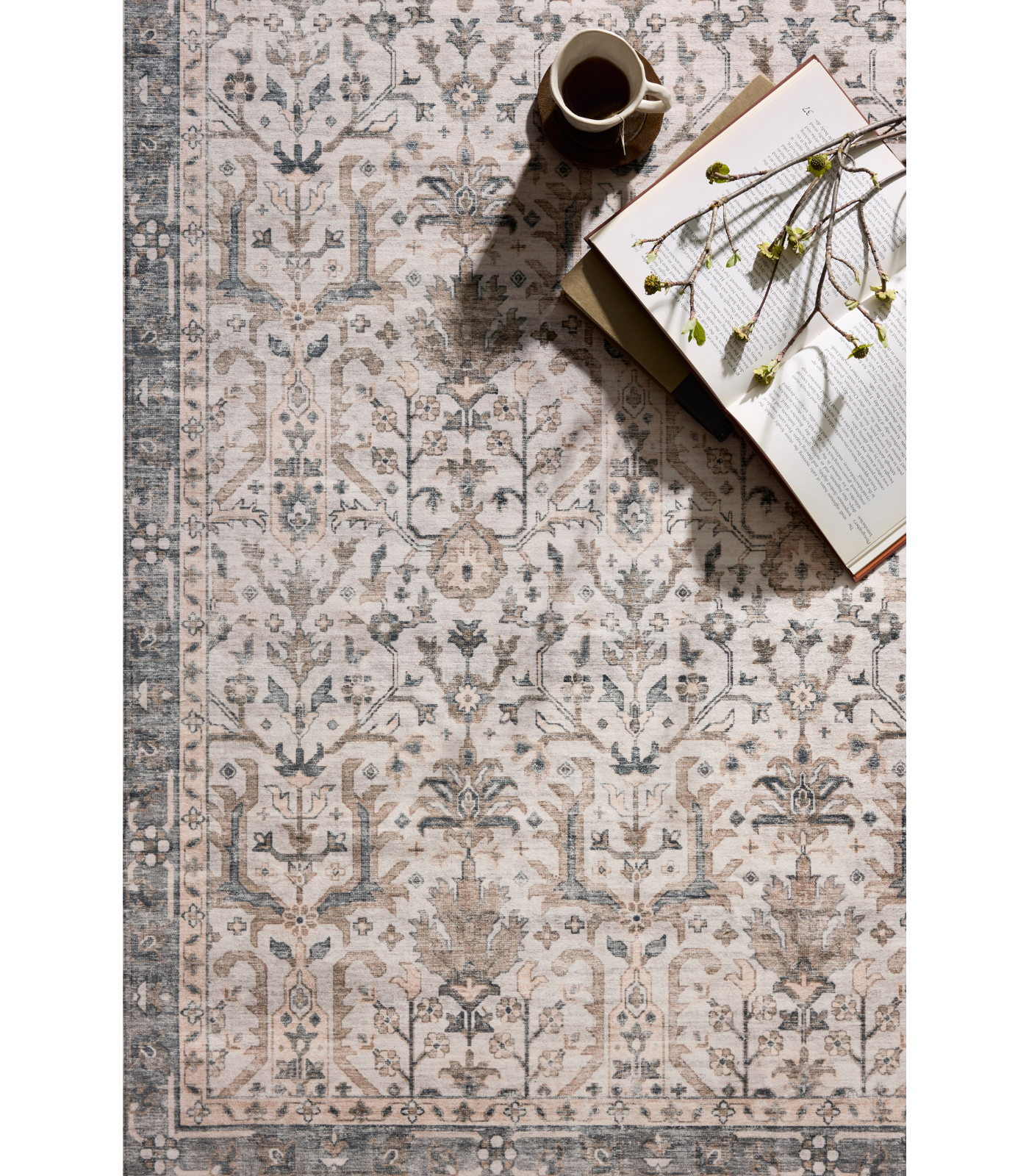 Alfombra Anniston 01 Ivory | Stone (Lavable en Máquina)