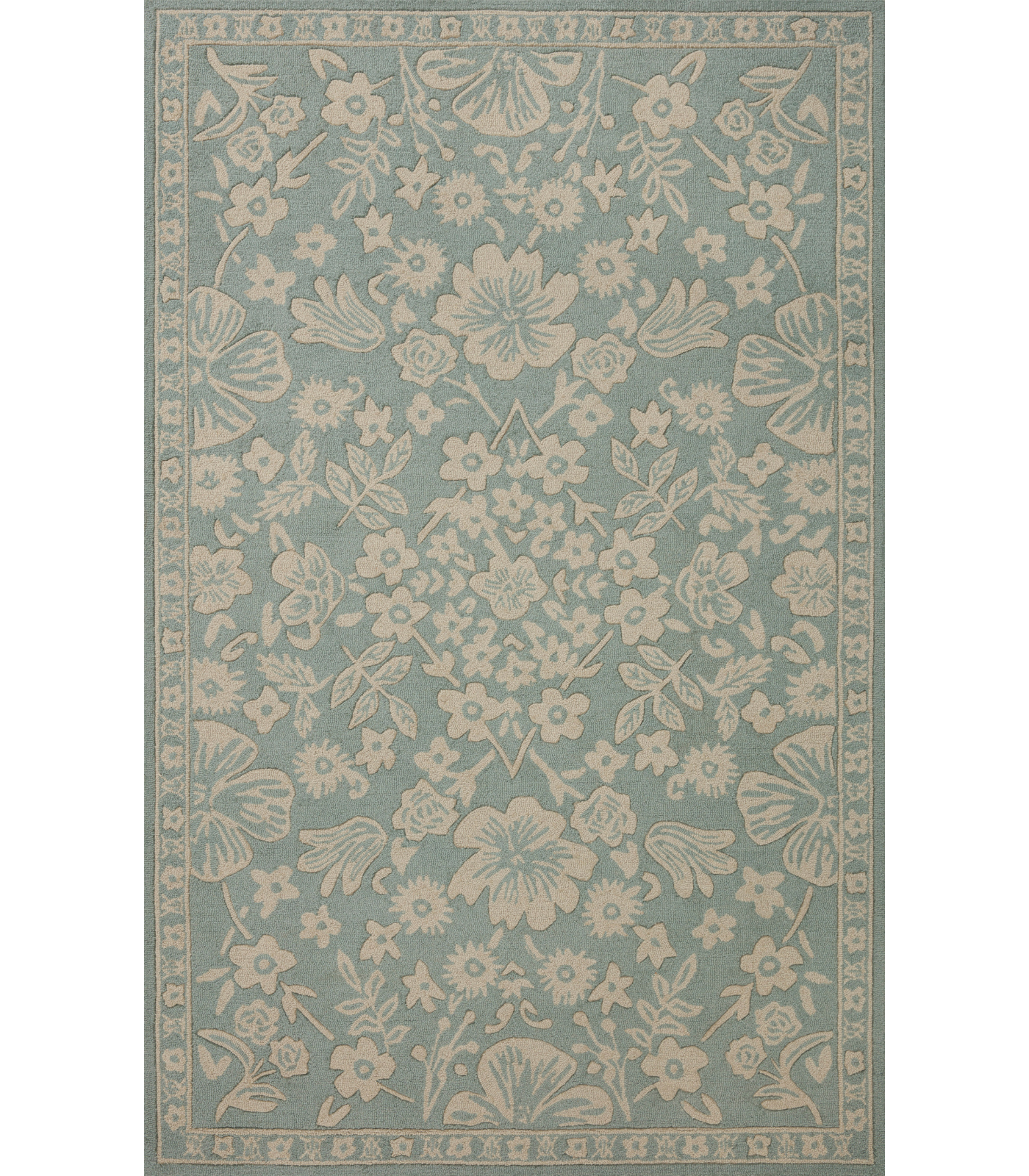 Alfombra Arboretum 02 Rose Garden Jade Rifle Paper Co. x Loloi (153X229) - Perle&Perle