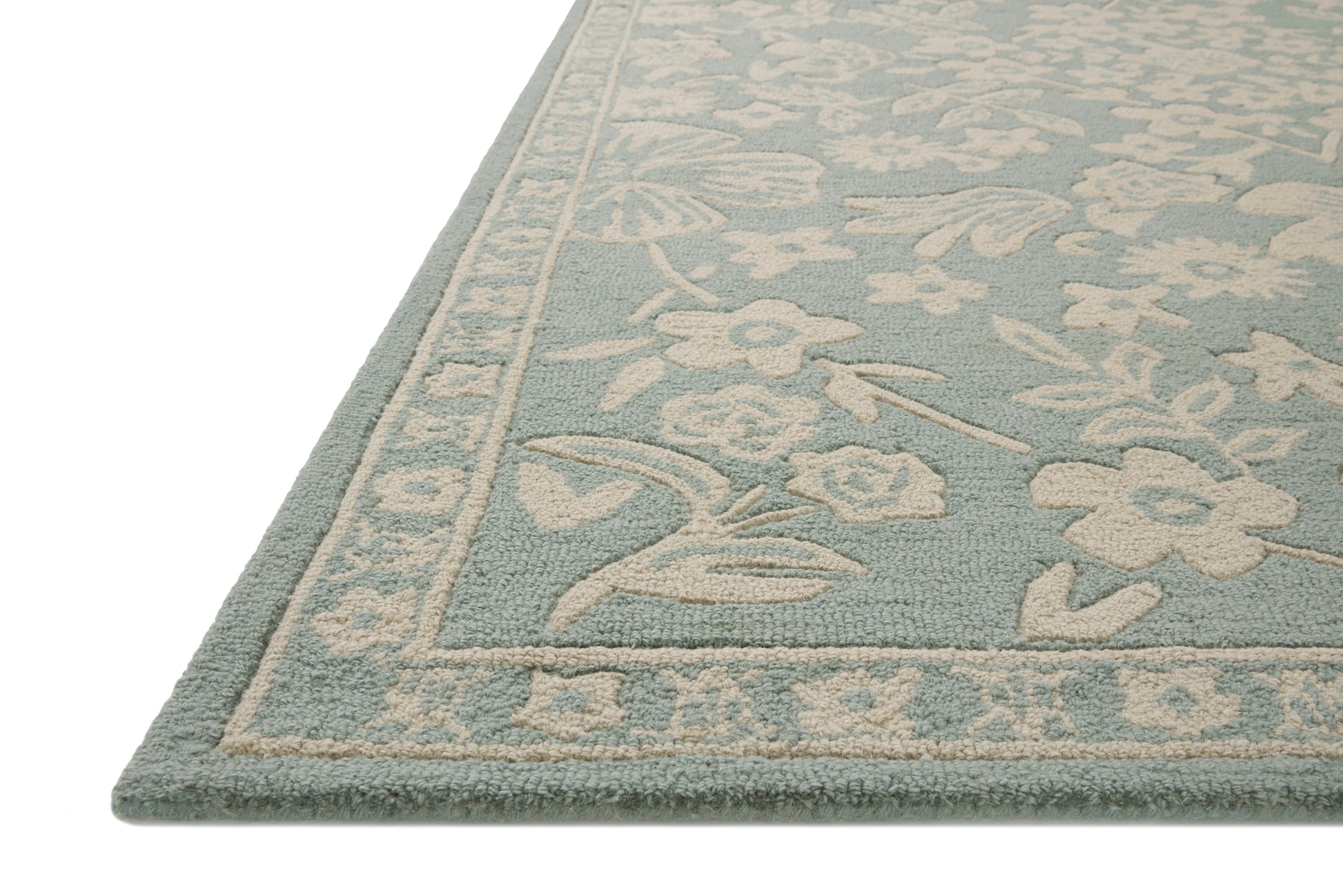 Alfombra Arboretum 02 Rose Garden Jade Rifle Paper Co. x Loloi (153X229) - Perle&Perle