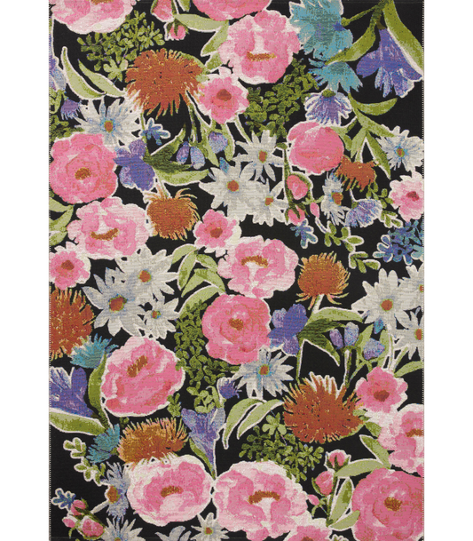 Alfombra Botanical 01 Black | Multi (Exterior)