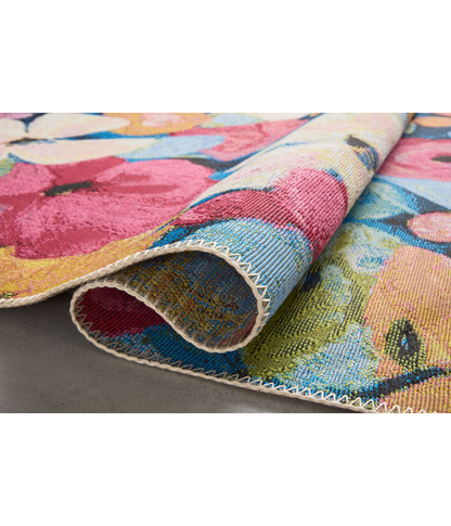 Alfombra Botanical 02 Navy | Multi (Exterior)