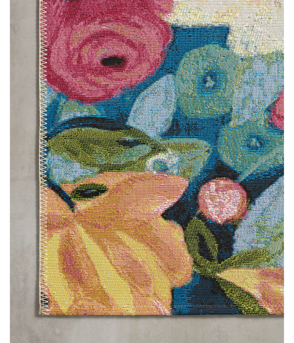 Alfombra Botanical 02 Navy | Multi (Exterior)