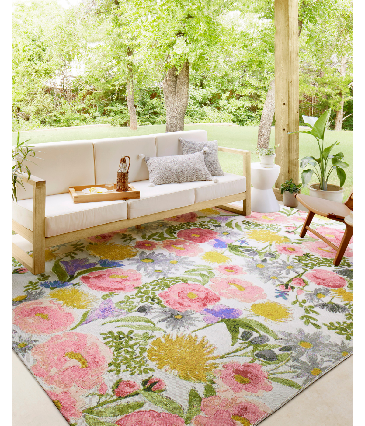 Alfombra Botanical 01 Ivory | Multi (Exterior)