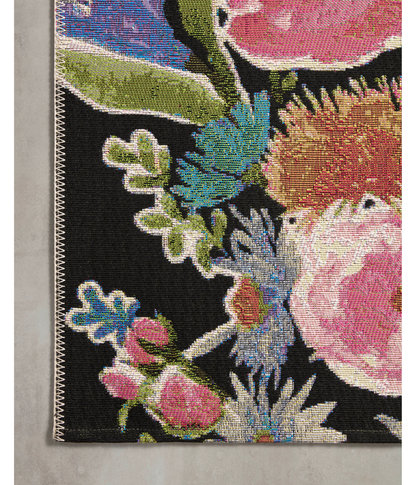 Alfombra Botanical 01 Black | Multi (Exterior)