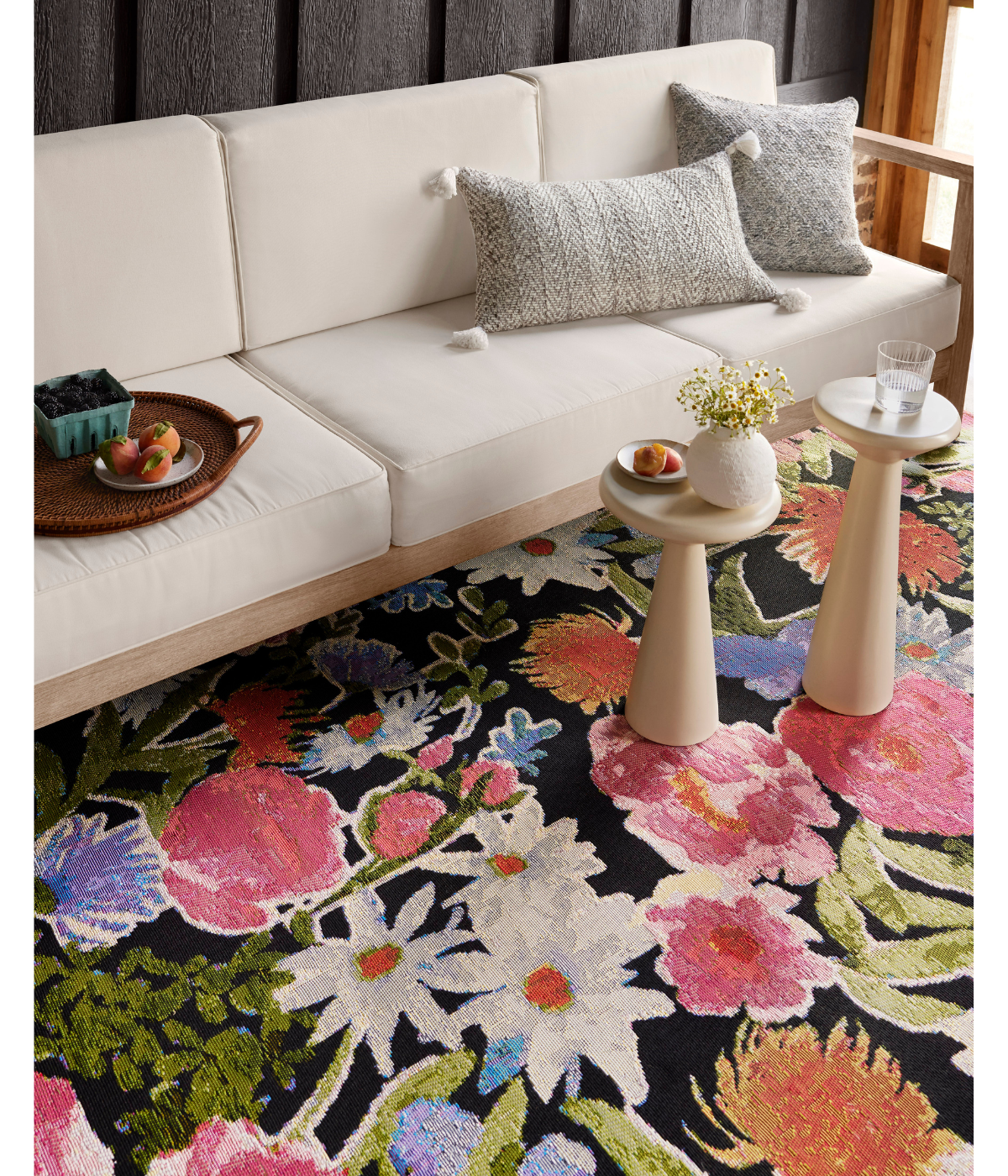 Alfombra Botanical 01 Black | Multi (Exterior)