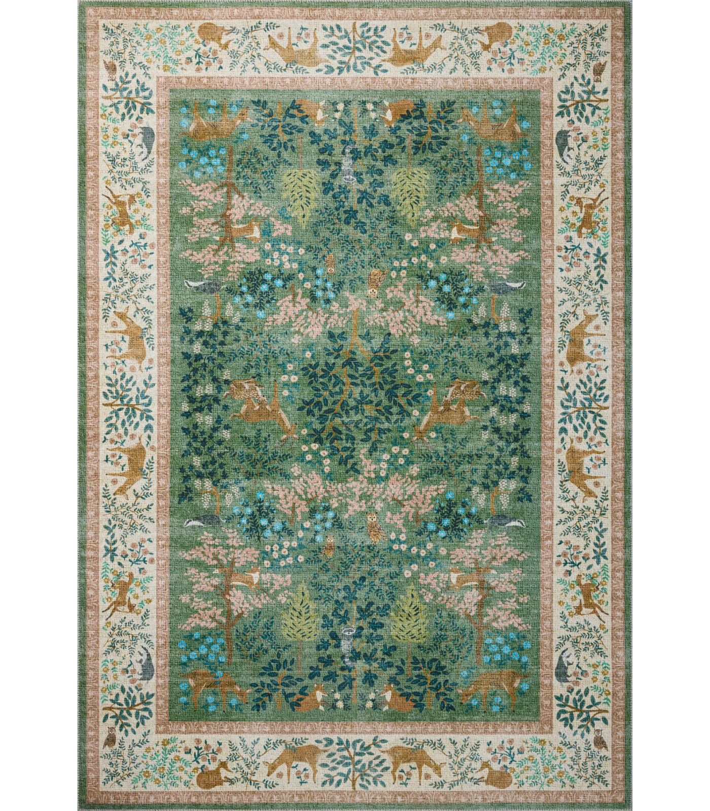 Alfombra Canopy 02 Sage | Blush Rifle Paper Co x Loloi (229X290)