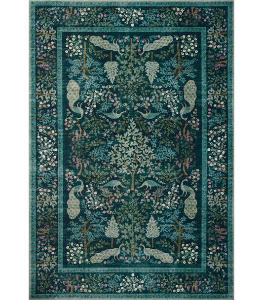 Alfombra Canopy 05 Teal Rifle Paper Co x Loloi (153X229)