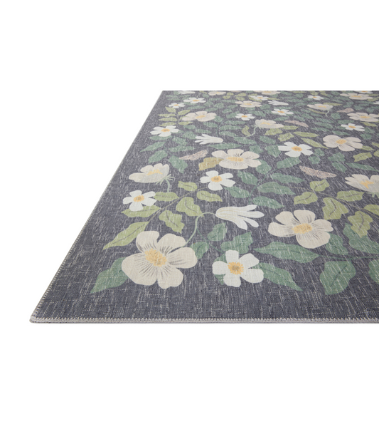 PREVENTA ABRIL | Alfombra Cotswolds 02 Primrose Charcoal Rifle Paper Co. × Loloi (77x229)