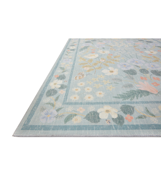 PREVENTA ABRIL | Alfombra Cotswolds 03 Willow Sky Rifle Paper Co. × Loloi PASILLO (77x229)
