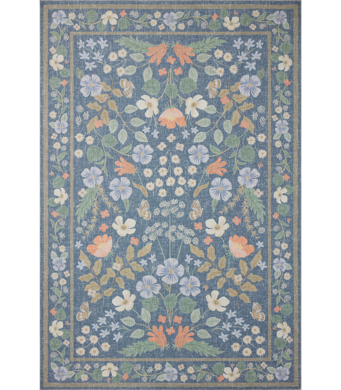 Alfombra Cotswolds 03 Willow Indigo Rifle Paper Co. × Loloi (153x229)