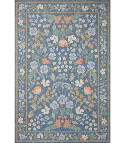 Alfombra Cotswolds 03 Willow Indigo Rifle Paper Co. × Loloi (153x229)