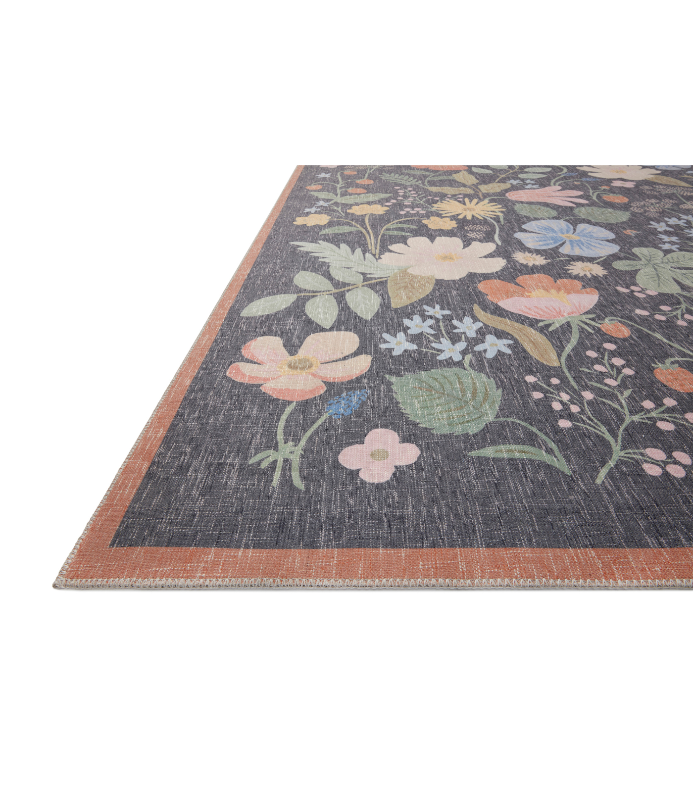 Alfombra Cotswolds 01 Strawberry Fields Black Rifle Paper Co. × Loloi (77x229)