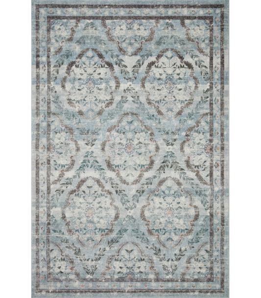 Alfombra Courtyard 02 Chateau Blue Rifle Paper Co. X Loloi (107X169)