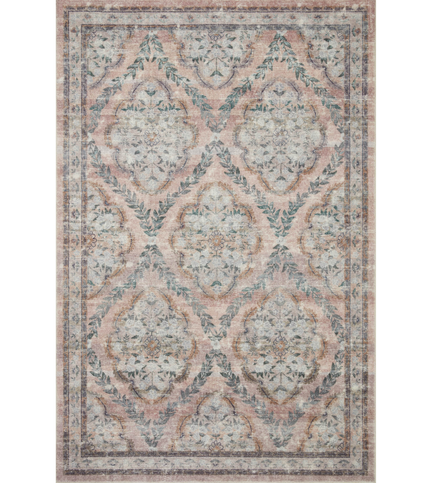 Alfombra Courtyard 02 Chateau Blush Rifle Paper Co. X Loloi (153X229)