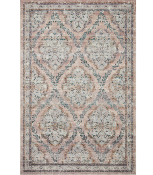 Alfombra Courtyard 02 Chateau Blush Rifle Paper Co. X Loloi (153X229)