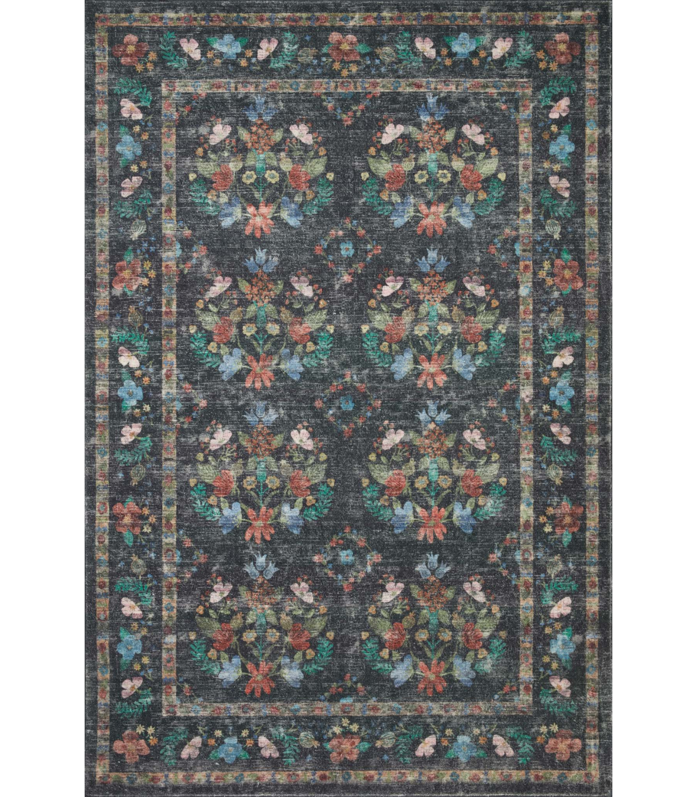 Alfombra Courtyard 04 Seville Charcoal Rifle Paper Co. X Loloi (229X290)