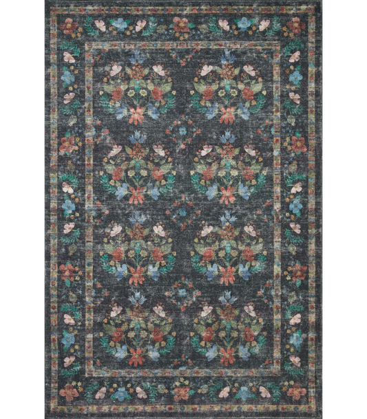 Alfombra Courtyard 04 Seville Charcoal Rifle Paper Co. X Loloi (229X290)