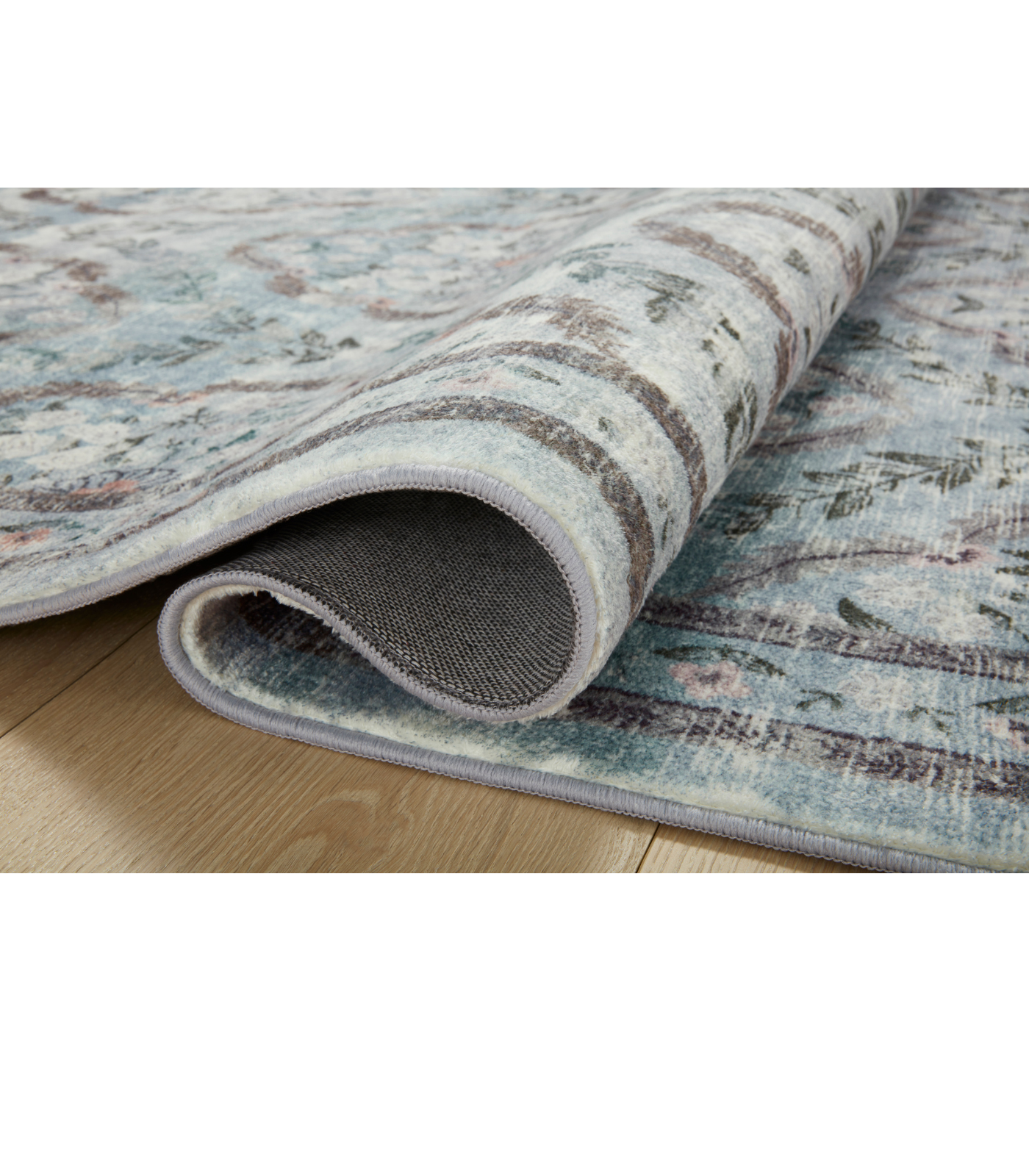 Alfombra Courtyard 02 Chateau Blue Rifle Paper Co. X Loloi (77X229)