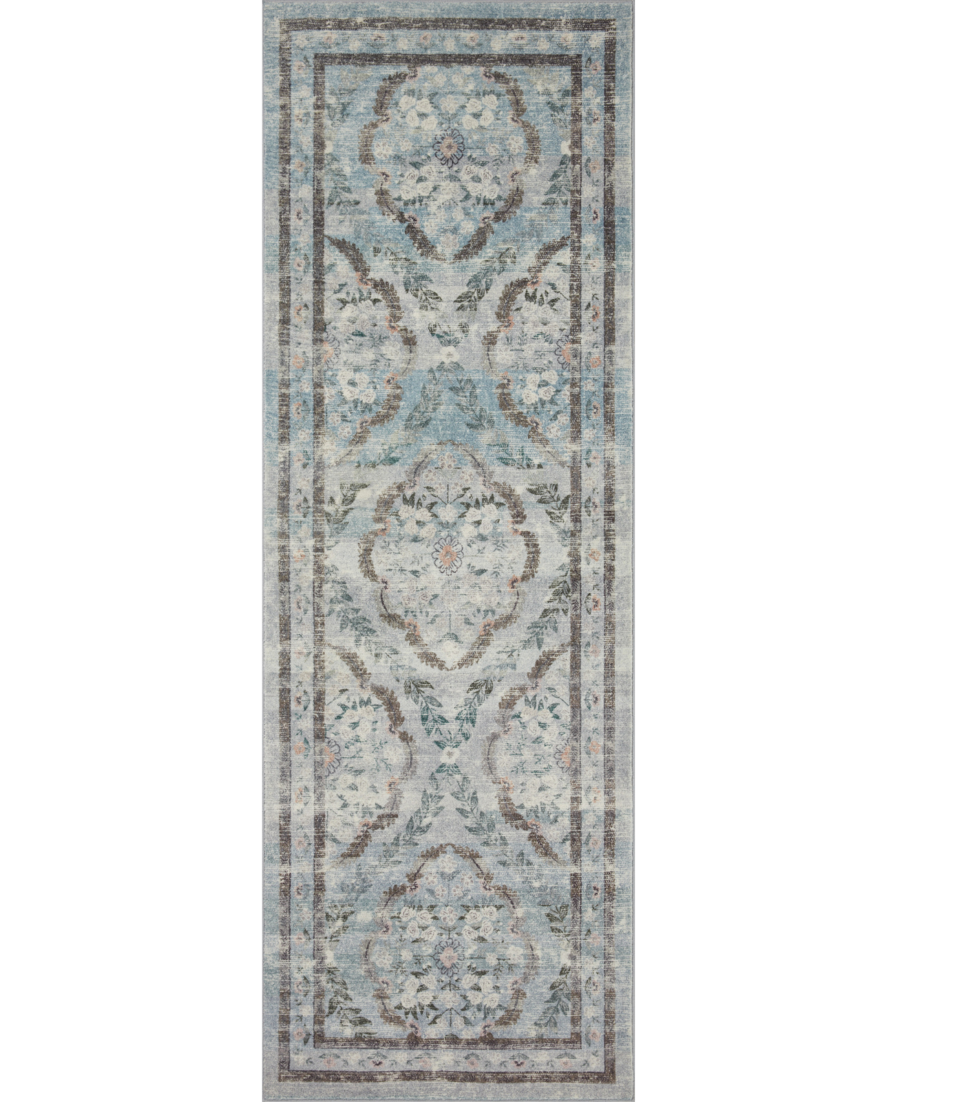 Alfombra Courtyard 02 Chateau Blue Rifle Paper Co. X Loloi (77X229)