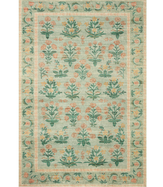 Alfombra Eden 01 Mughal Rose Moss Rifle Paper Co. X Loloi (153X229)