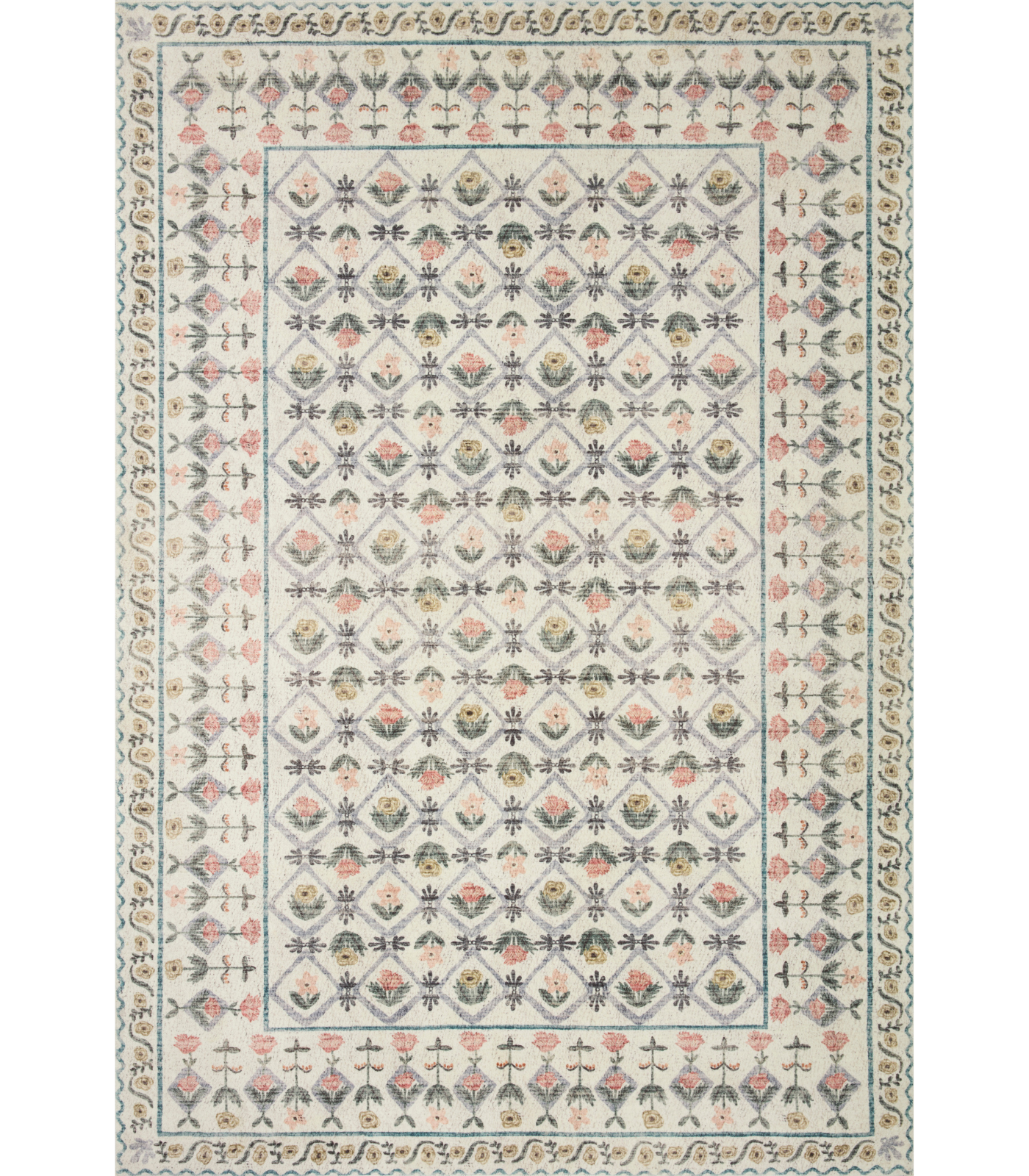 Alfombra Eden 03 Lattice Ivory Rifle Paper Co. X Loloi (153X229) - Perle&Perle