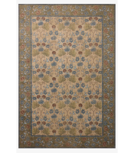 Alfombra Edinburgh  02 Tan | Olive  Rifle Paper Co. × Loloi  262X354 | Preventa