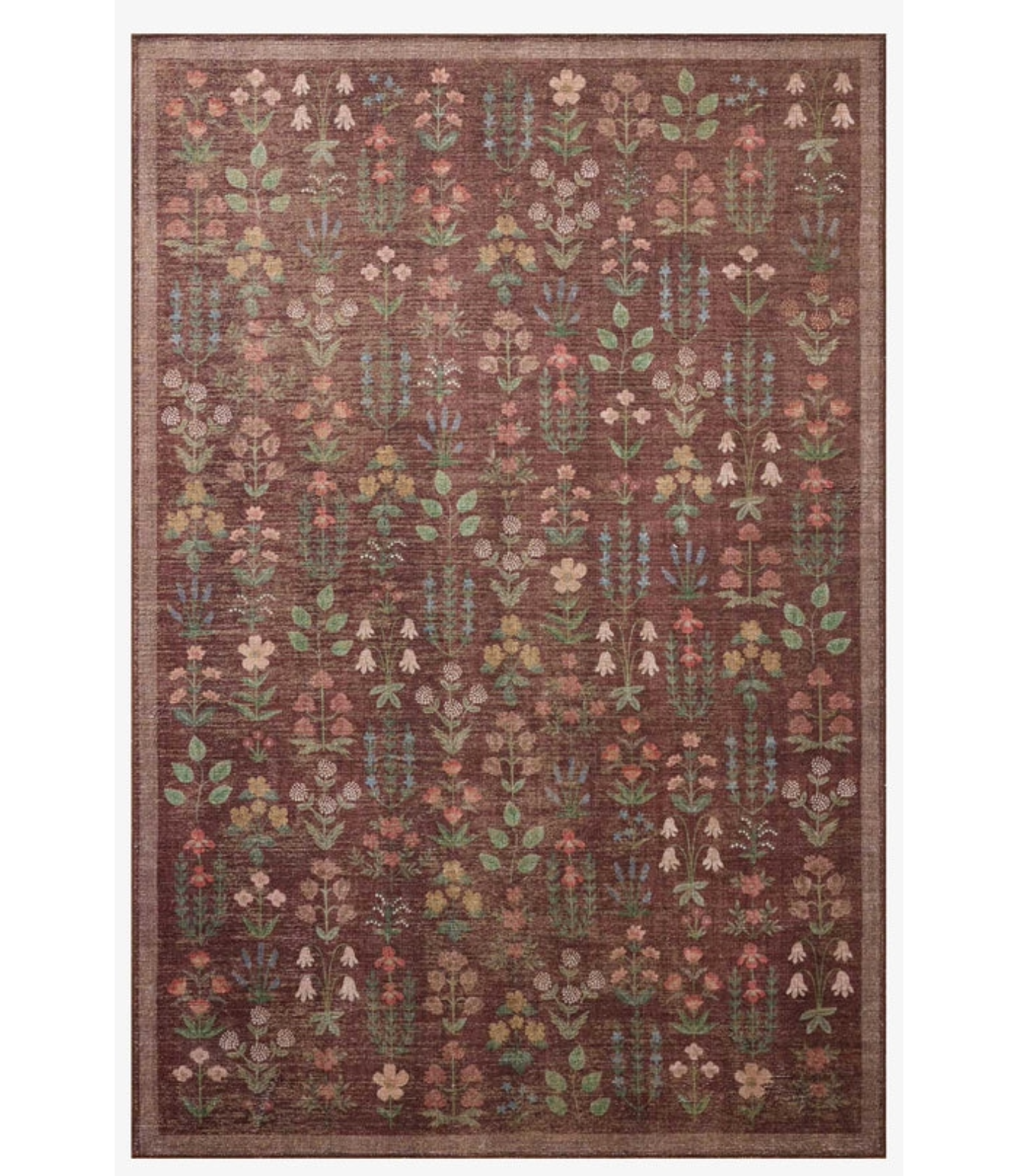 Alfombra Edinburgh 03 Merlot | Multi Rifle Paper Co. × Loloi  153X229 | Preventa