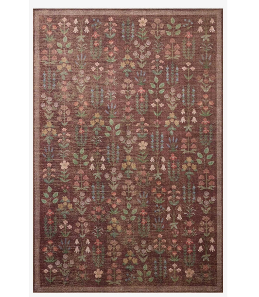 Alfombra Edinburgh 03 Merlot | Multi Rifle Paper Co. × Loloi 262X354 | Preventa