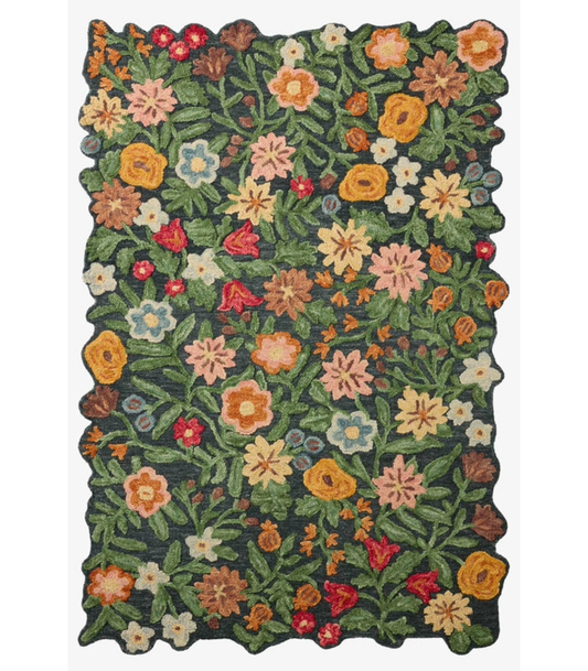Alfombra Edith 01 Navy | Multi Rifle Paper Co. × Loloi 153X229 | Preventa