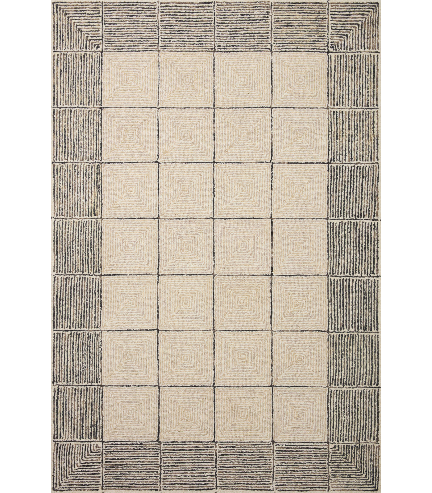 Alfombra Francis 02 Beige / Black Chris Loves Julia x Loloi (153X229) - Perle&Perle