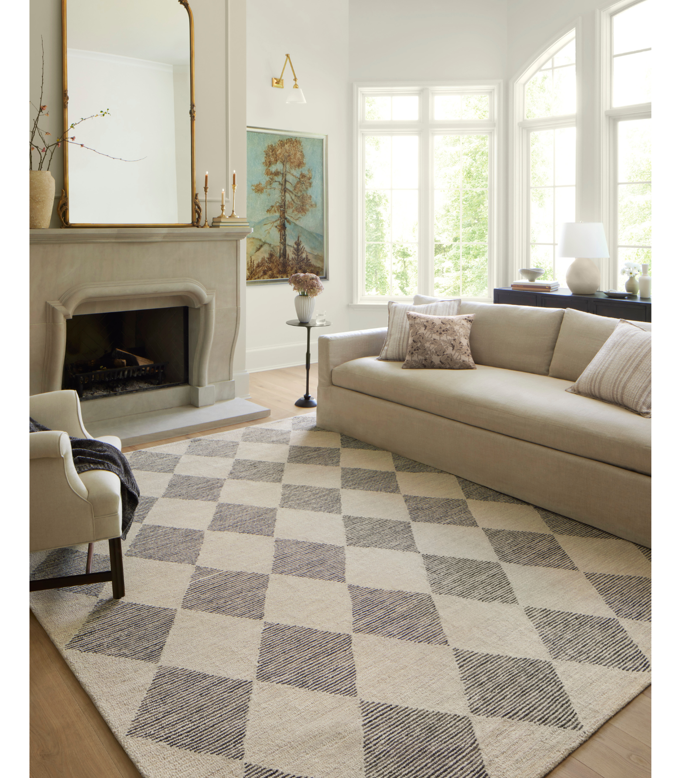 Alfombra Francis 01 Beige | Charcoal Chris Loves Julia x Loloi (153X229) - Perle&Perle