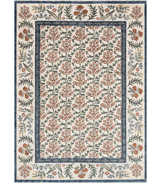 Alfombra Kismet 02 Suzani Garden Cream Rifle Paper Co. × Loloi (153X240)