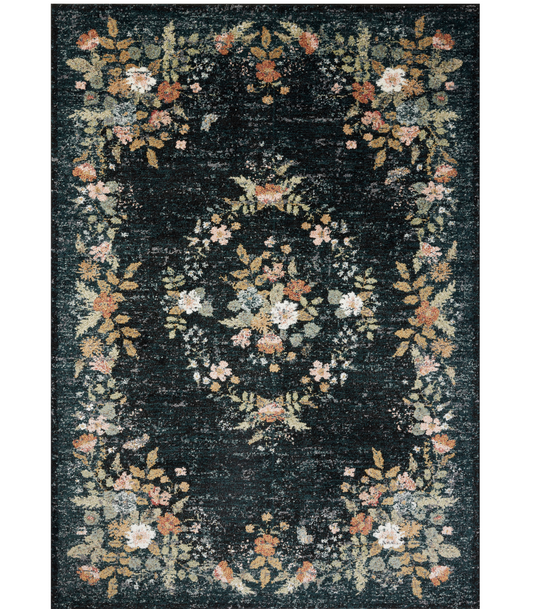 Alfombra Laurel 01 Strawberry Fields Navy Rifle Paper Co. × Loloi (120X170) - Perle&Perle